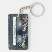 Retro T3 Audiotape Mixtape Cassette, gepersonalise Sleutelhanger (achterkant)