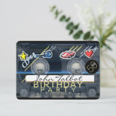 Retro T3 Cassettebandje 50ste Verjaardagsfeest Inv Kaart (Staand voorkant)
