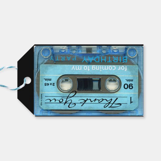 Retro T4 Audiotape 50e Verjaardag Dank u Gift T Cadeaulabel (Achterkant Horizontaal)