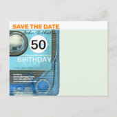 Retro T4 Audiotape 50e verjaardag Save the Date Po Uitnodiging Briefkaart (Achterkant)