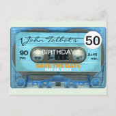 Retro T4 Audiotape 50e verjaardag Save the Date Po Uitnodiging Briefkaart (Voorkant)