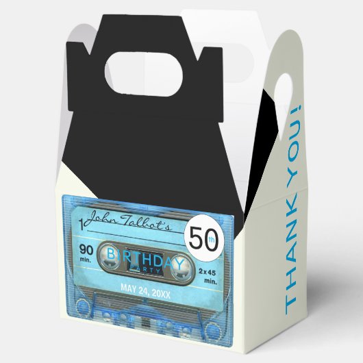 Retro T4 Audiotape 50th Birthday Dank u GFB Bedankdoosjes (Geopend)