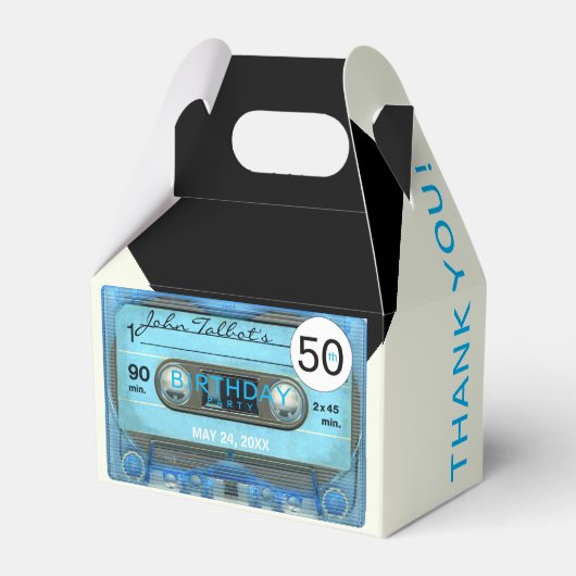 Retro T4 Audiotape 50th Birthday Dank u GFB Bedankdoosjes (Voorkant Zijde)