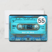 Retro T4 Audiotape 55e verjaardag Uitnodiging (Voorkant)