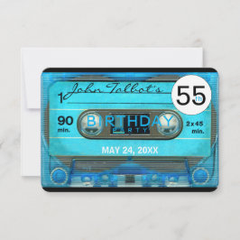 Retro T4 Audiotape 55e verjaardag Uitnodiging
