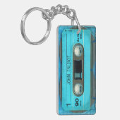 Retro T4 Blue Audiotape mixtape Cassette Name K Sleutelhanger (Voorkant Links)