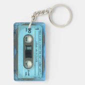 Retro T4 Blue Audiotape mixtape Cassette Name K Sleutelhanger (achterkant)