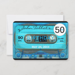 Retro T4 Cassettebandje 50ste verjaardagsfeestje I Kaart