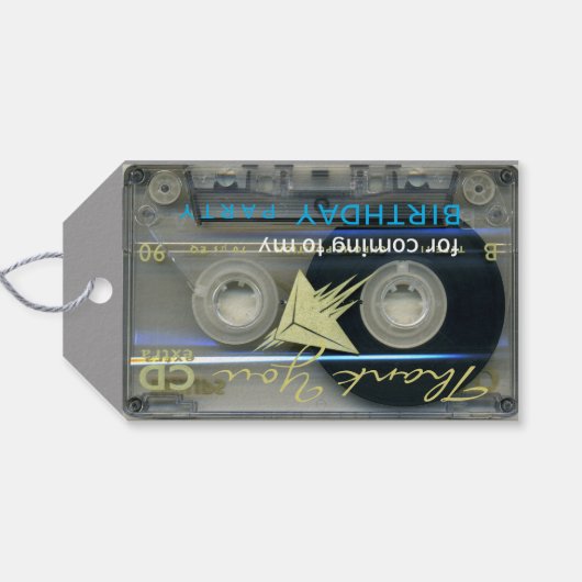 Retro T5 Audiotape 50e Verjaardag Dank u Gift T Cadeaulabel (Achterkant Horizontaal)