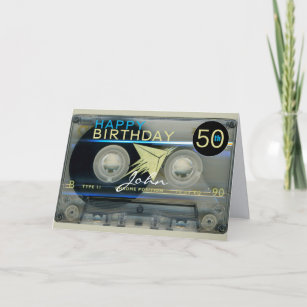 Retro T5 Audiotape 50e verjaardag recto-verso Naam Kaart