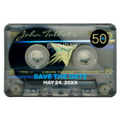 Retro T5 Audiotape 50e verjaardag Save the Date FP Magneet (Horizontaal)