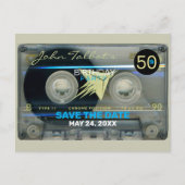 Retro T5 Audiotape 50e verjaardag Save the Date Po Uitnodiging Briefkaart (Voorkant)