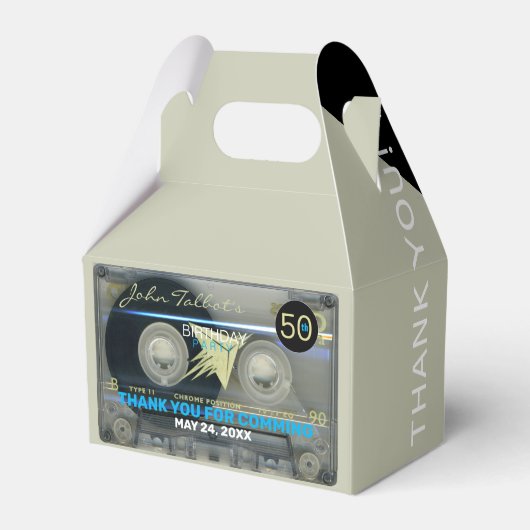 Retro T5 Audiotape 50th Birthday Dank u GFB Bedankdoosjes (Achterkant)