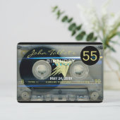 Retro T5 Audiotape, 55e verjaardag Uitnodiging (Staand voorkant)