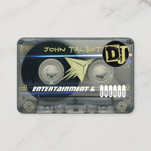 Retro T5 Audiotape Cassette 80s DJ Business C Visitekaartje (Voorkant)