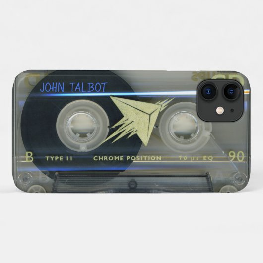 Retro T5 Audiotape mixtape Cassette Naam iPC Hoesj Case-Mate iPhone Case (Achterkant (horizontaal))