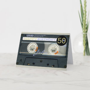 Retro T6 Audiotape 50e verjaardag recto-verso Naam Kaart