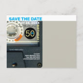 Retro T6 Audiotape 50ste verjaardag Party Briefkaa Uitnodiging Briefkaart (Achterkant)