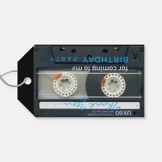 Retro T6 Audiotape 50th Birthday Dank je cadeau T Cadeaulabel (Achterkant Horizontaal)