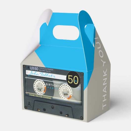 Retro T6 Audiotape 50th Birthday Dank u GFB Bedankdoosjes (Voorkant Zijde)