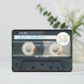 Retro T6 Audiotape, 55e verjaardag Uitnodiging (Staand voorkant)