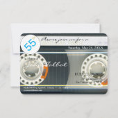 Retro T6 Audiotape, 55e verjaardag Uitnodiging (Achterkant)