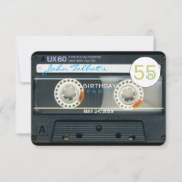 Retro T6 Audiotape, 55e verjaardag Uitnodiging