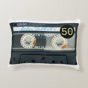 Retro T6 Audiotape Cassette 50th BirthdayA Pillow Accent Kussen