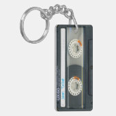 Retro T6 Audiotape Mixtape Cassette, gepersonalise Sleutelhanger (Voorkant Links)