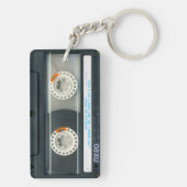 Retro T6 Audiotape Mixtape Cassette, gepersonalise Sleutelhanger (achterkant)