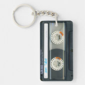 Retro T6 Audiotape Mixtape Cassette, gepersonalise Sleutelhanger (Voorkant)