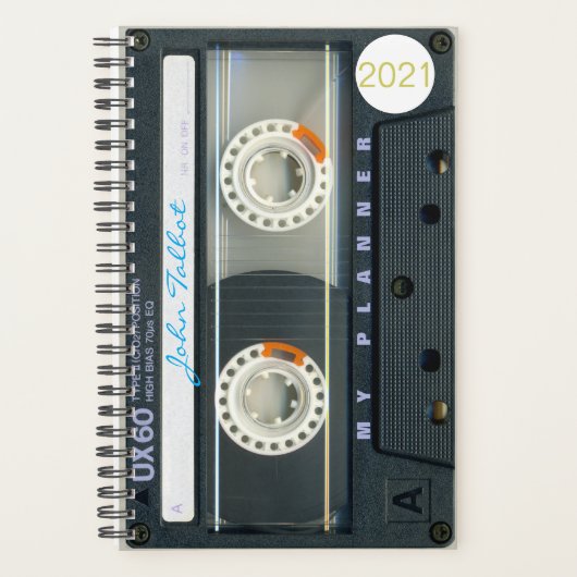 Retro T6 Audiotape Music citeert gepersonaliseerde Planner (Voorkant)