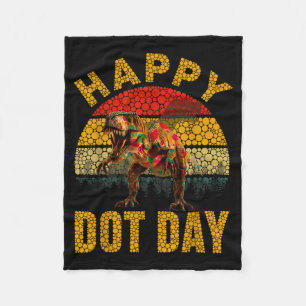 Retro T Rex Dinosaur Liefhebbers Stippen Gelukkige Fleece Deken