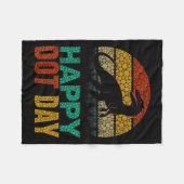 Retro T Rex Dinosaur Lovers Polka Dots Happy Dot D Fleece Deken (Voorkant (Horizontaal))