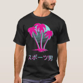 Retro T Shirt Aesthetische damp-palmbomen (Voorkant)