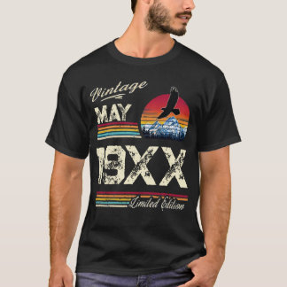 Retro T-shirt met geboortemaand en -jaar – Op maat