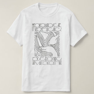 Retro T-shirt met vogellijntekeningontwerp