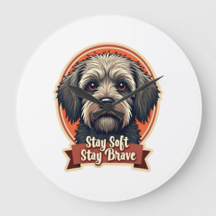 Retro T-Shirt Ontwerp met Treurige Hond in Redding Grote Klok
