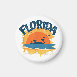 Retro T-shirt ontwerp voor Florida met zonneschijn Magneet