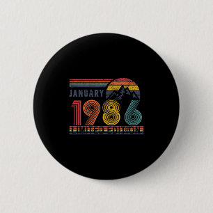 Retro T-shirt voor 40e verjaardag, 1986 Smea-cadea Ronde Button 5,7 Cm