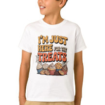 Retro T-shirt voor kinderen Halloween snoepjes
