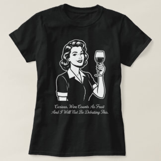 Retro T-shirt: Wijn telt als fruit T-shirt
