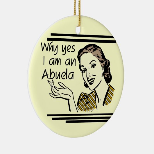 Retro T-shirts Abuela en Giften Keramisch Ornament (Rechts)