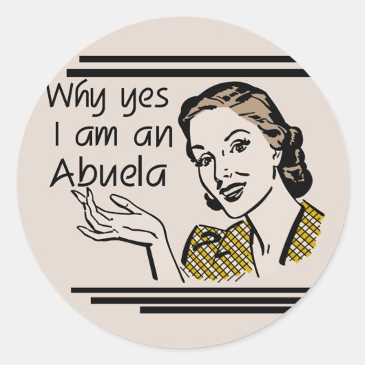 Retro T-shirts Abuela en Giften Ronde Sticker (Voorkant)