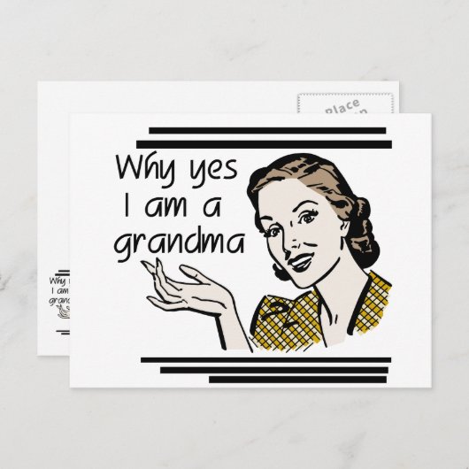 Retro T-shirts en de Giften van de Oma Briefkaart (Voorkant / Achterkant)