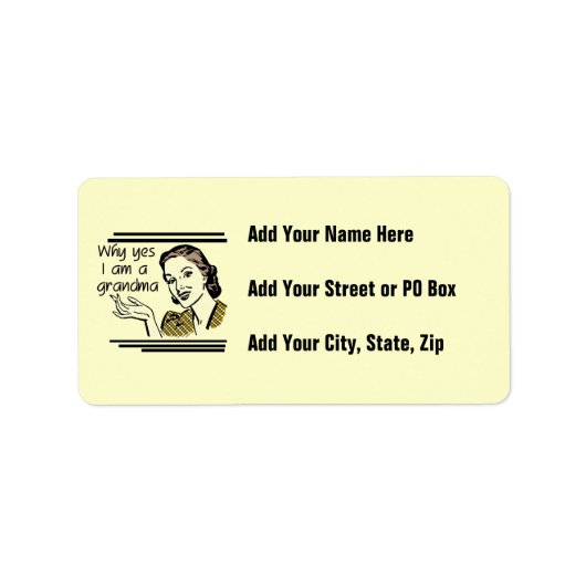 Retro T-shirts en de Giften van de Oma Etiket (Voorkant)