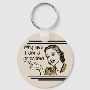 Retro T-shirts en de Giften van de Oma Sleutelhanger