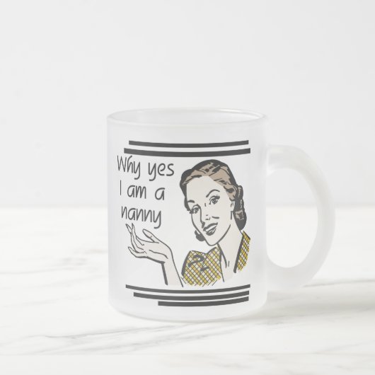 Retro T-shirts en de Giften van het Kindermeisje Matglas Koffiemok (Rechts)