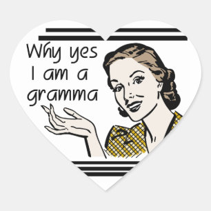 Retro T-shirts Gramma en Giften Hart Sticker