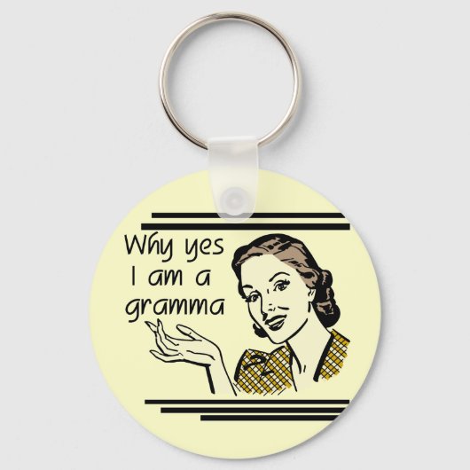 Retro T-shirts Gramma en Giften Sleutelhanger (Voorkant)